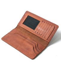 Handmade Brown Long Leather Wallet