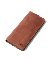 Handmade Brown Long Leather Wallet