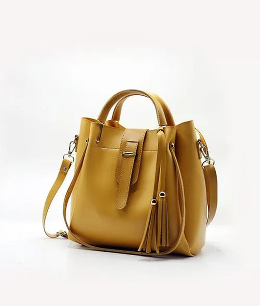 Queen 3 Pcs Mustard Handbag