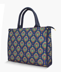 Blue Printed Canvas Bag