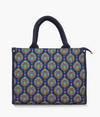 Blue Printed Canvas Bag