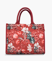 Red Flower Canvas Bag